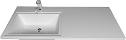 Corozo Тумба с раковиной Леон 110 L под стиральную машину белая – фотография-5